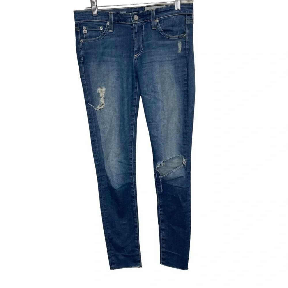 AG Adriano Goldschmeid the legging ankle super skinny distressed jeans sz 26